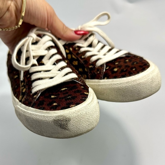 Madewell leopard print calf hair low top sneaker size 6.5 - Picture 2 of 14